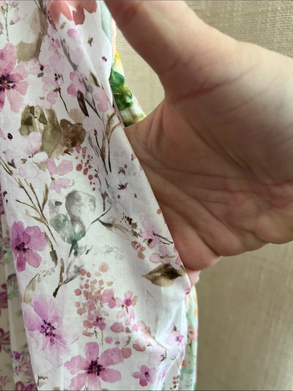 Mixed Floral Midi Dress Spaghetti Strap Pastel Print Medium - Picture 11 of 14